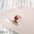 Кольцо широкое женское из золота 750 пробы с рубином и бриллиантами