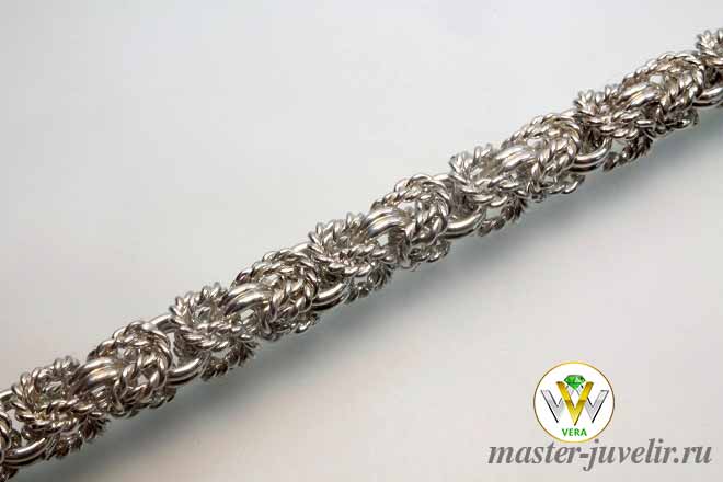 Купить серебряный браслет плетение королевское в ювелирной мастерской