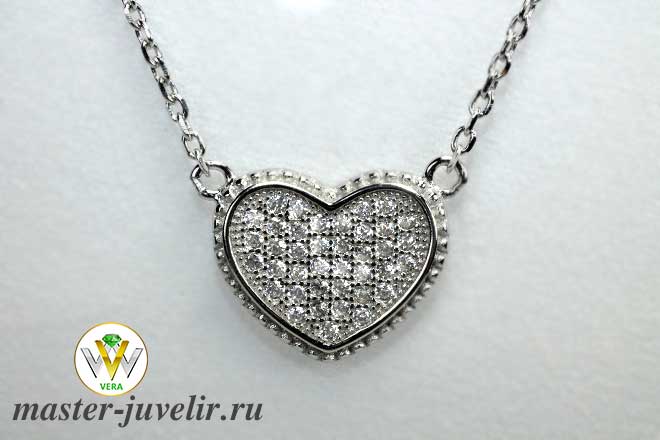 Серебряный комплект Сердца (серьги, кольцо, кулон с цепочкой)
