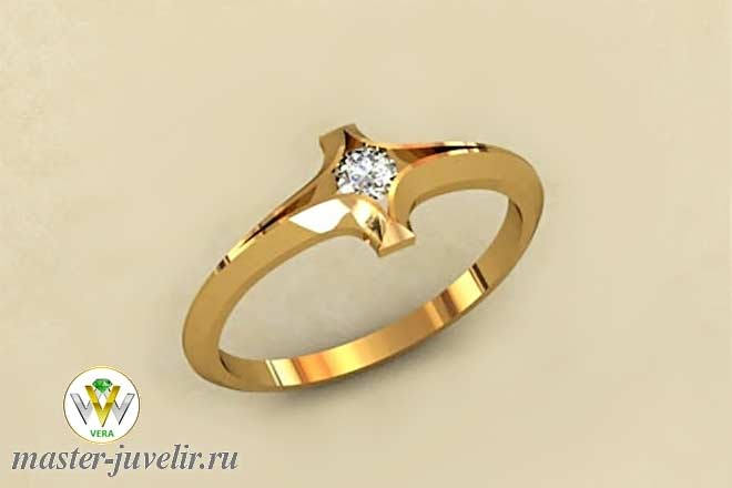 Купить золотое кольцо для помолвки с необычным креплением камня в ювелирной мастерской