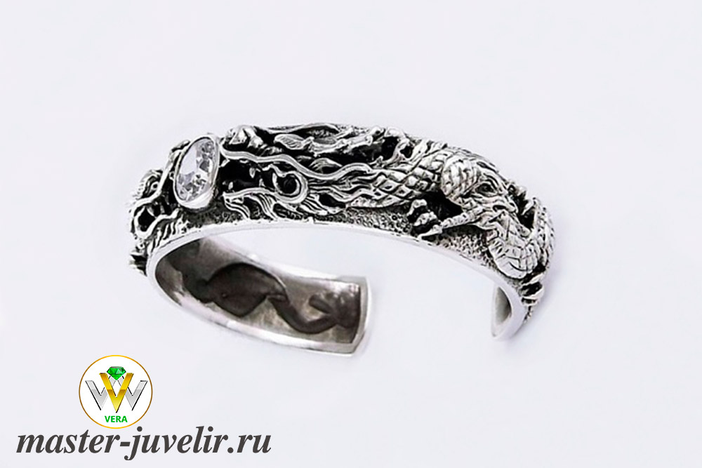 Купить серебряный браслет с горным хрусталем в ювелирной мастерской