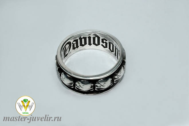 Серебряное кольцо HarleyDevidson 