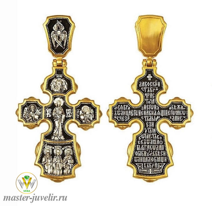 Купить православный крестик господь вседержитель три святителя в ювелирной мастерской
