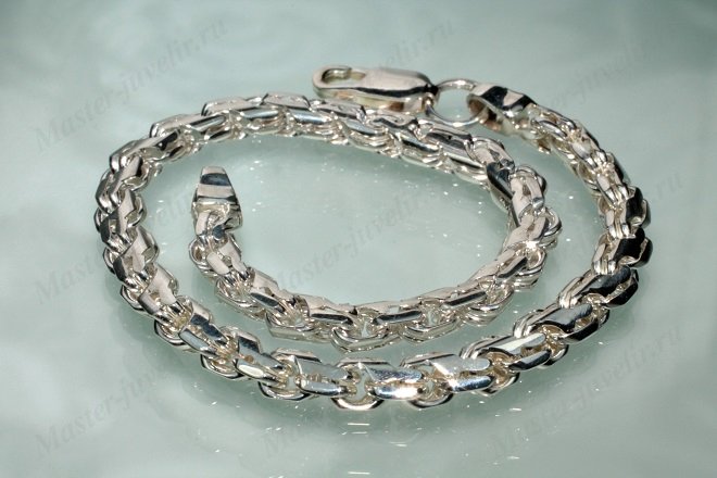 Купить серебряный браслет квадратный бисмарк в ювелирной мастерской