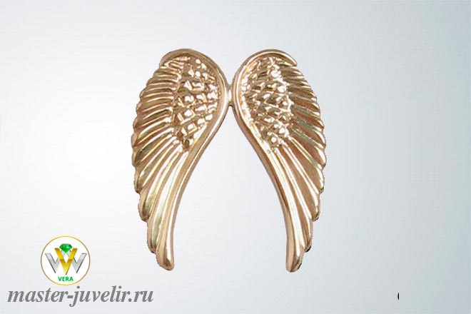 Купить серебряный кулон крылья с позолотой в ювелирной мастерской