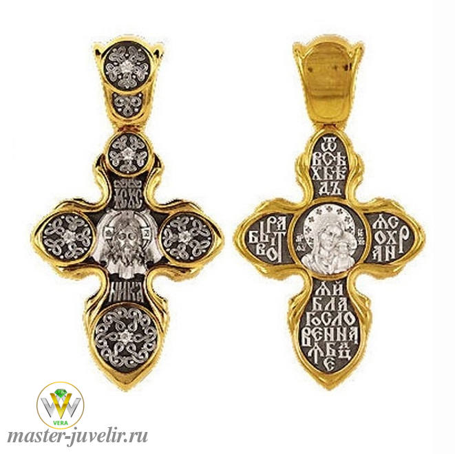 Купить православный крестик спас нерукотворный казанская икона божией матери  в ювелирной мастерской