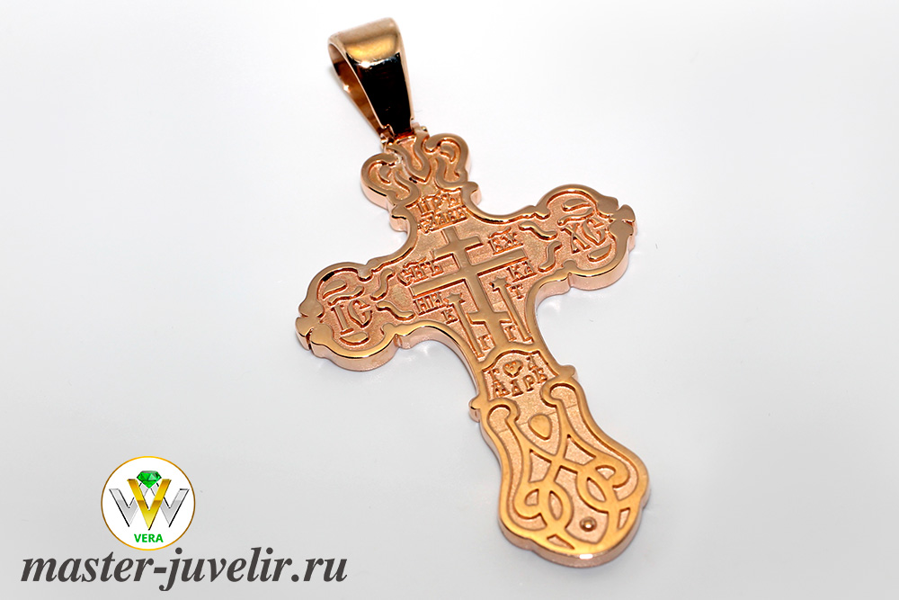 Золотой православный крестик 5,5 см на заказ или купить в интернет магазинев Москве, заказать в ювелирной мастерской