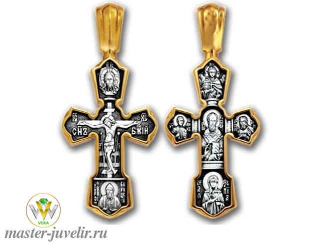 Купить православный крестик распятие свт николай чудотворец в ювелирной мастерской