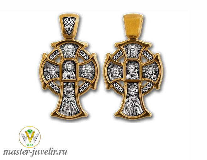 Купить православный крестик господь вседержитель икона божией матери "отрада и утешение" в ювелирной мастерской
