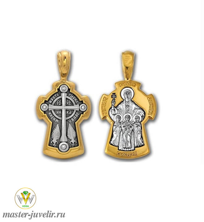 Купить православный крестик процветший крест святые мученицы вера надежда любовь и мать их софия в ювелирной мастерской
