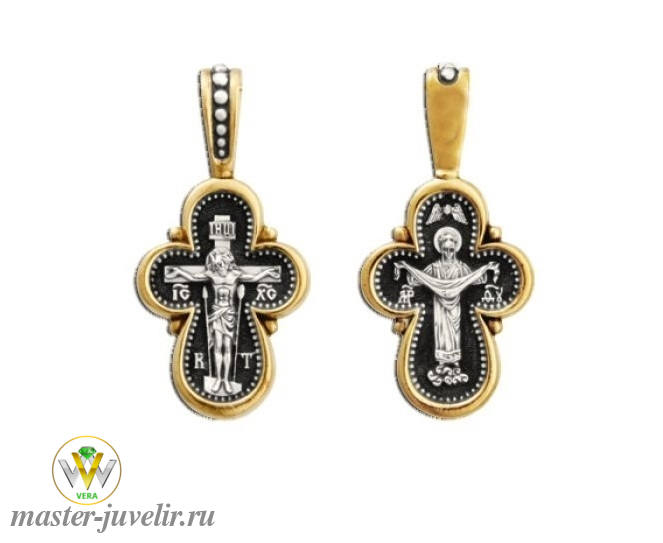 Купить православный крест распятие христово покров пресвятой богородицы  в ювелирной мастерской