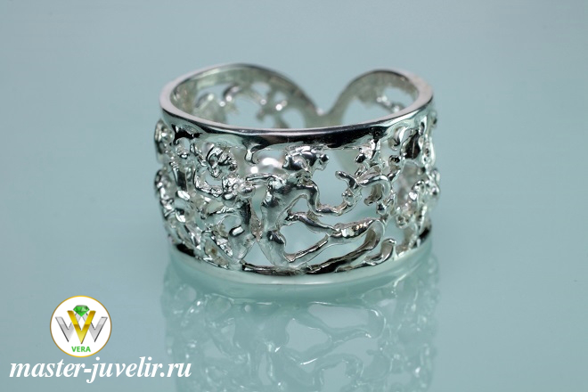 Купить кольцо камасутра серебряное широкое в ювелирной мастерской