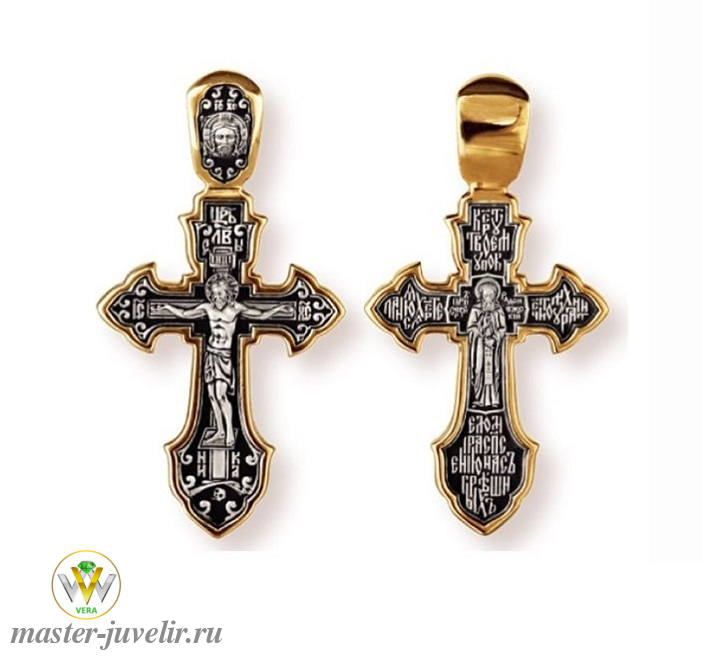 Купить православный крестик распятие христово преподобный сергий радонежский в ювелирной мастерской