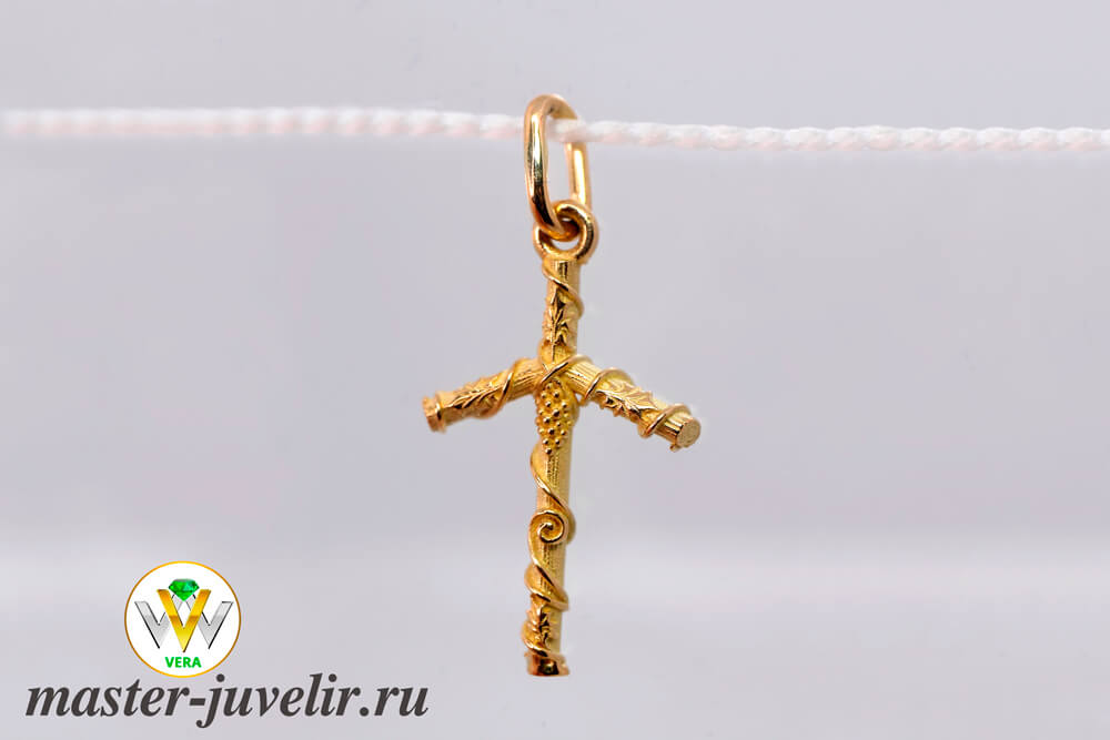 Купить крест святой нино из желтого золота 750 пробы в ювелирной мастерской