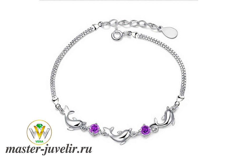 Серебряный женский браслет с подвесками на заказ или купить в интернетмагазине в Москве, заказать в ювелирной мастерской