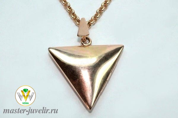 Купить золотой кулон треугольник открывающийся в ювелирной мастерской