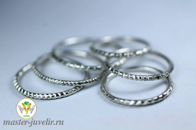 Купить серебряные кольца недельки из 6-ти шт  в ювелирной мастерской
