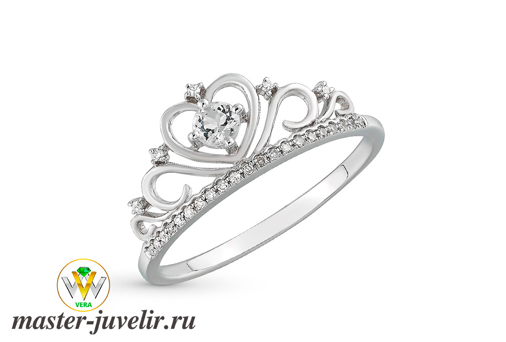 Купить серебряное кольцо помолвочное с бриллиантами в ювелирной мастерской