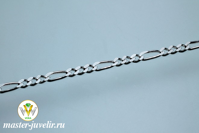 Купить цепочка серебряная фигаро 2,3 мм. автоматное плетение в ювелирной мастерской