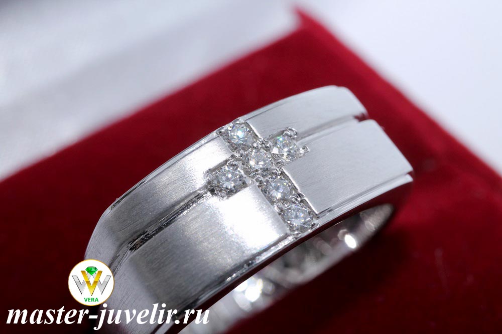 Кольцо с бриллиантами в белом золоте Спаси и Сохрани