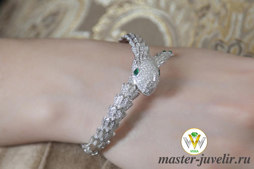 Купить браслет серебряный змея в ювелирной мастерской