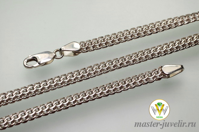 Купить цепочка серебряная плетение питон 5,5 мм в ювелирной мастерской