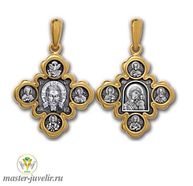Купить православный крестик спас нерукотворный казанская икона божией матери  в ювелирной мастерской