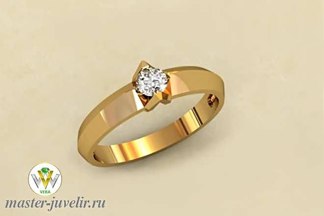 Купить широкое золотое кольцо для помолвки с топазом  в ювелирной мастерской
