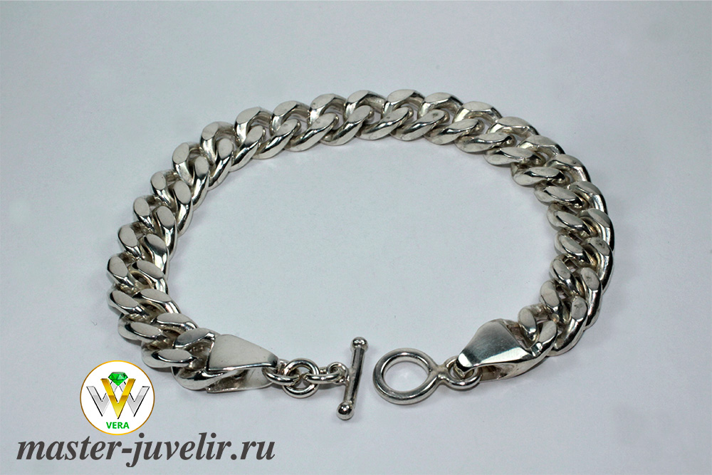 Купить  серебряный тяжелый браслет двойной панцирь  в ювелирной мастерской