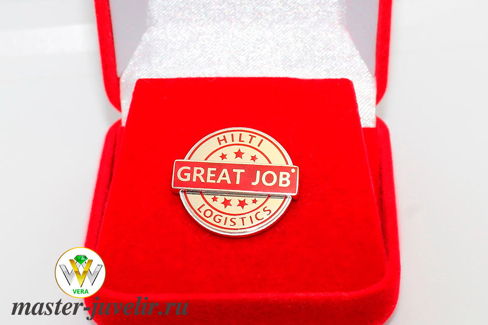 Купить серебряный значок с лого для логистической компании в ювелирной мастерской