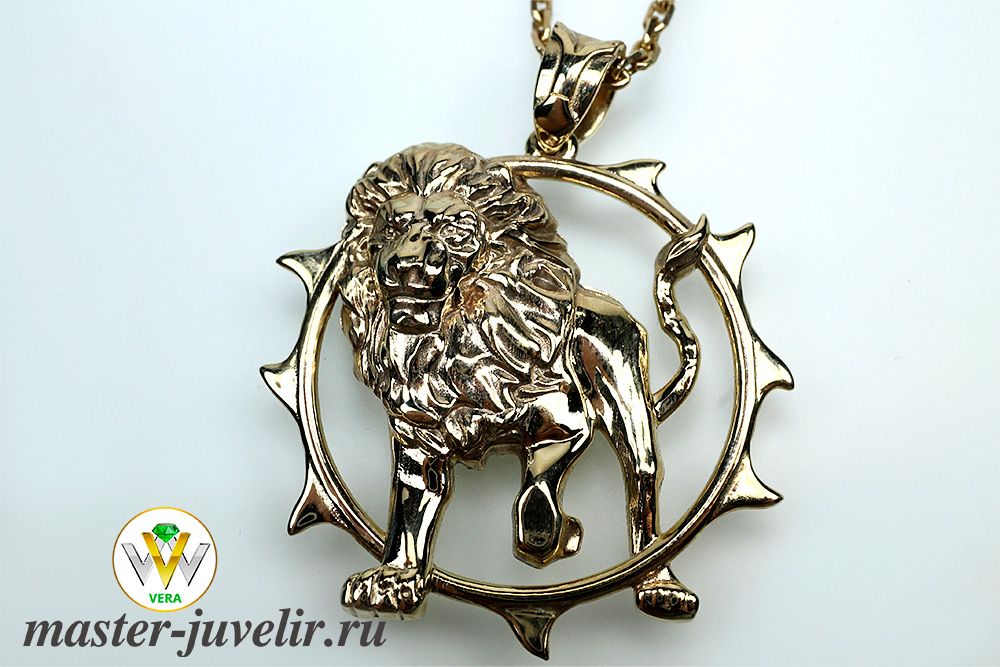 Купить золотой кулон лев в ювелирной мастерской