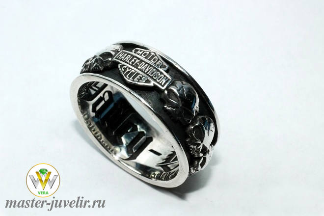 Серебряное кольцо HarleyDevidson 