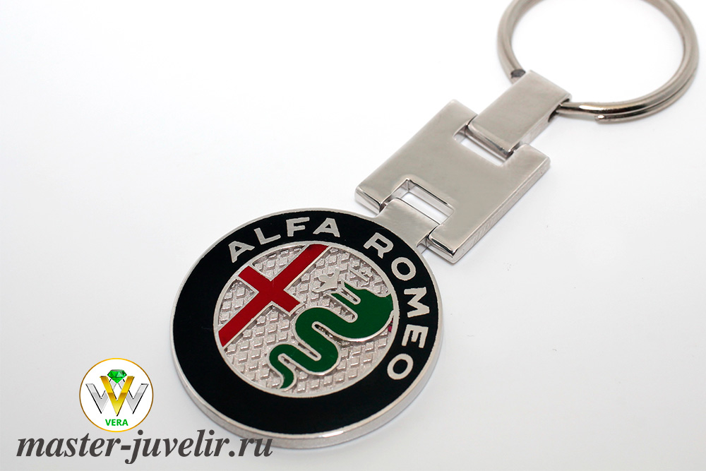 Брелок серебряный Alfa Romeo