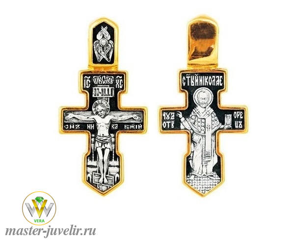 Купить православный крестик распятие христово с  предстоящими. ангел хранитель спас нерукотворный в ювелирной мастерской