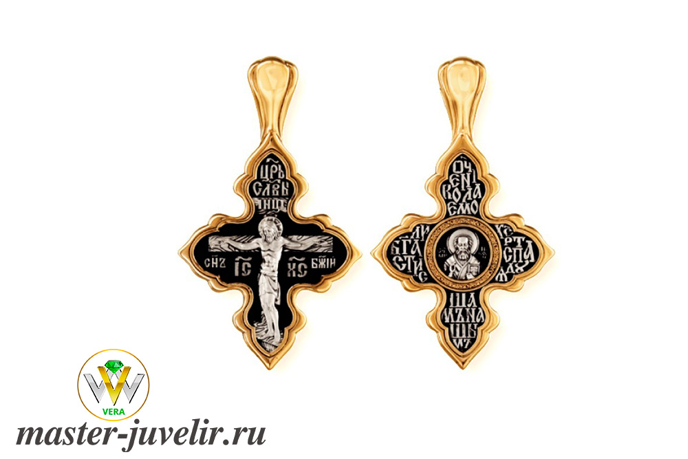 Купить православный крестик святитель николай чудотворец  в ювелирной мастерской