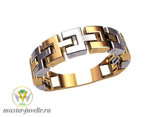 Купить мужское гибкое кольцо из звеньев золотое в ювелирной мастерской