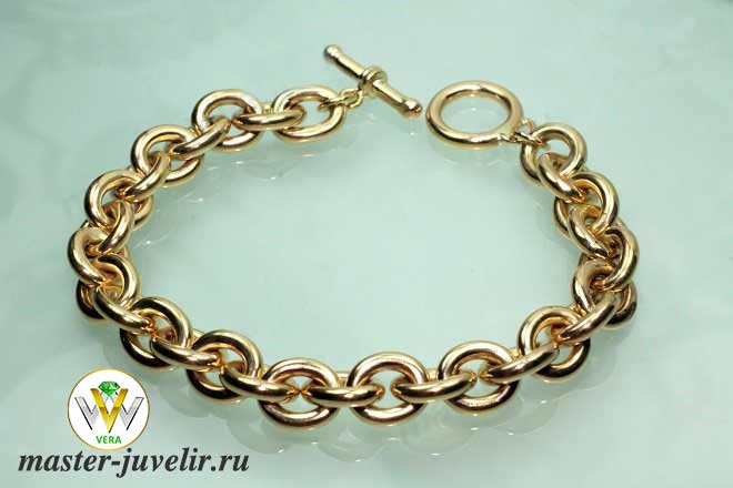 Купить  браслет из золота ручного плетения с фирменным замком в ювелирной мастерской