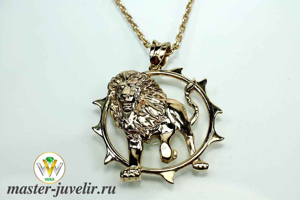 Золотой кулон Лев