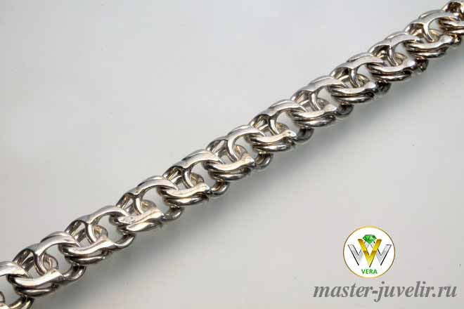 Купить браслет серебряный бисмарк плоский в ювелирной мастерской