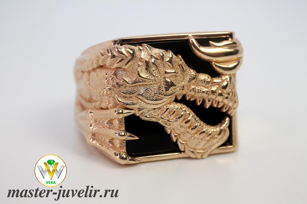 Купить печатка золотая с драконом в ювелирной мастерской
