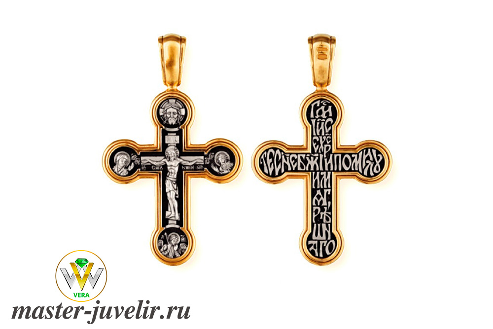 Купить крестик православный распятие христово с образами в ювелирной мастерской