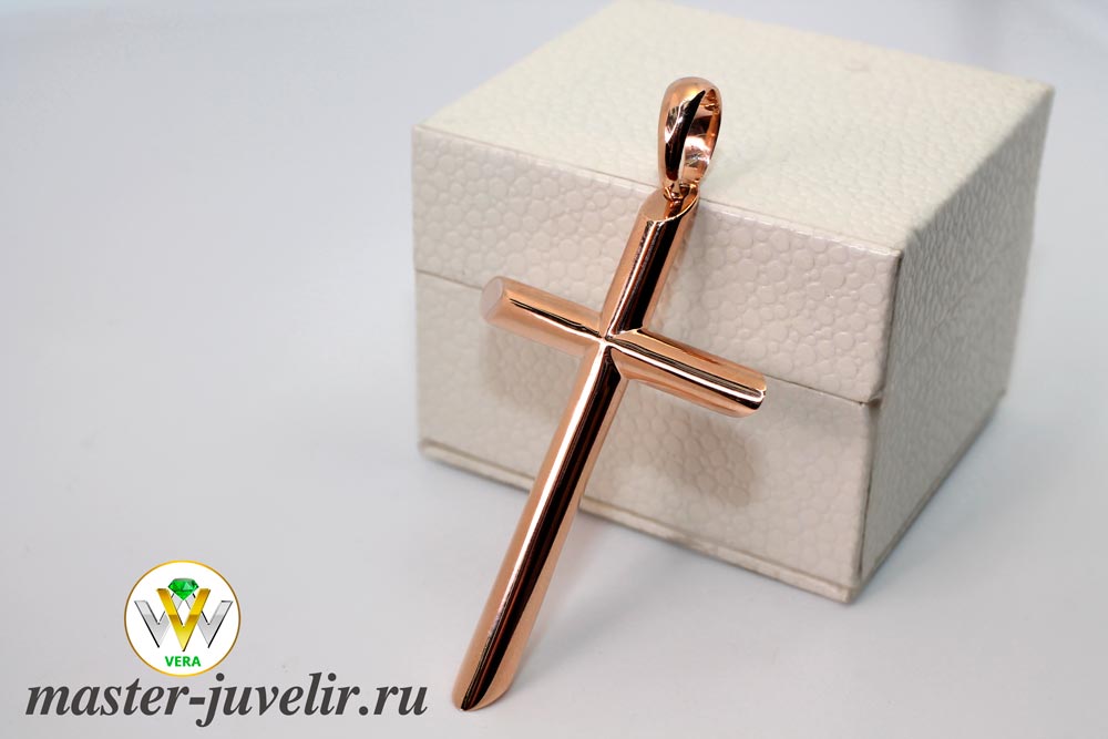 Купить католический нательный золотой крестик в ювелирной мастерской