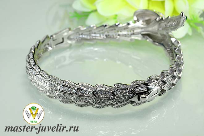 Браслет серебряный Змея на заказ или купить в интернет магазине в Москве,заказать в ювелирной мастерской
