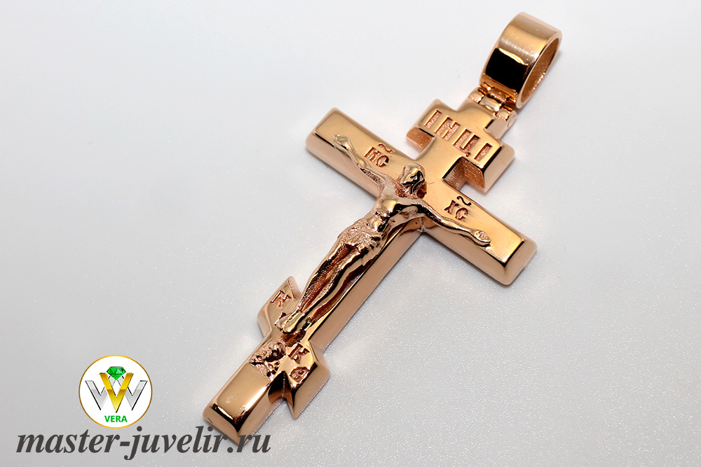 Золотой мужской нательный крестик на заказ или купить в интернет магазине вМоскве, заказать в ювелирной мастерской