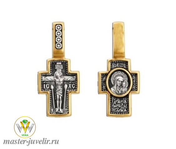 Купить православный крестик распятие христово казанская икона божией матери в ювелирной мастерской