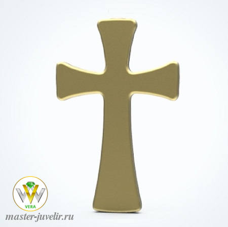 Купить католический крестик из желтого золота 750 пробы в ювелирной мастерской