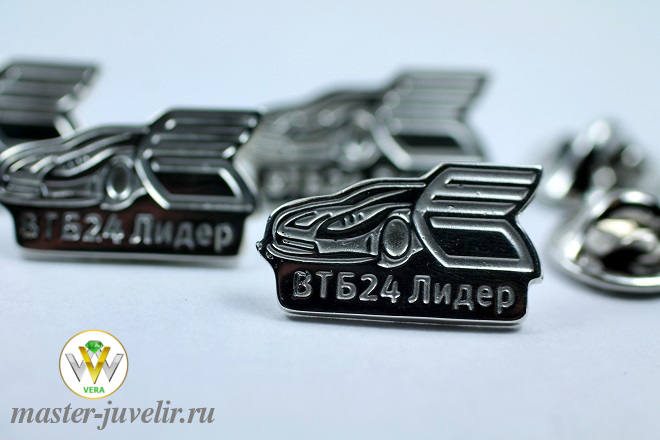 Купить значки из серебра с логотипом втб24 в ювелирной мастерской