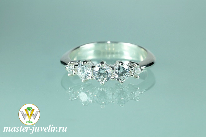 Купить кольцо дорожка серебряное с фианитами в ювелирной мастерской