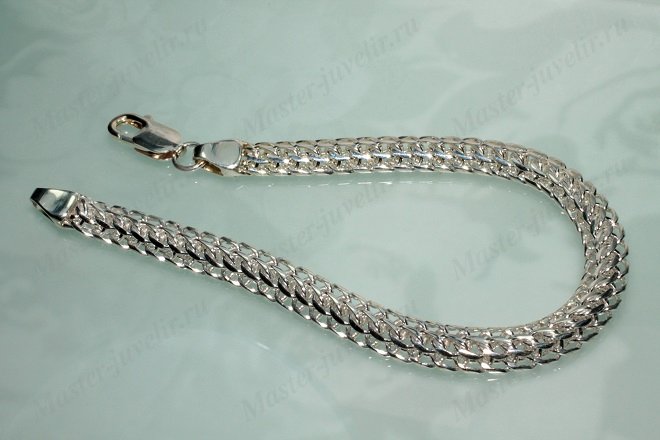 Купить серебряный браслет плетение питон в ювелирной мастерской
