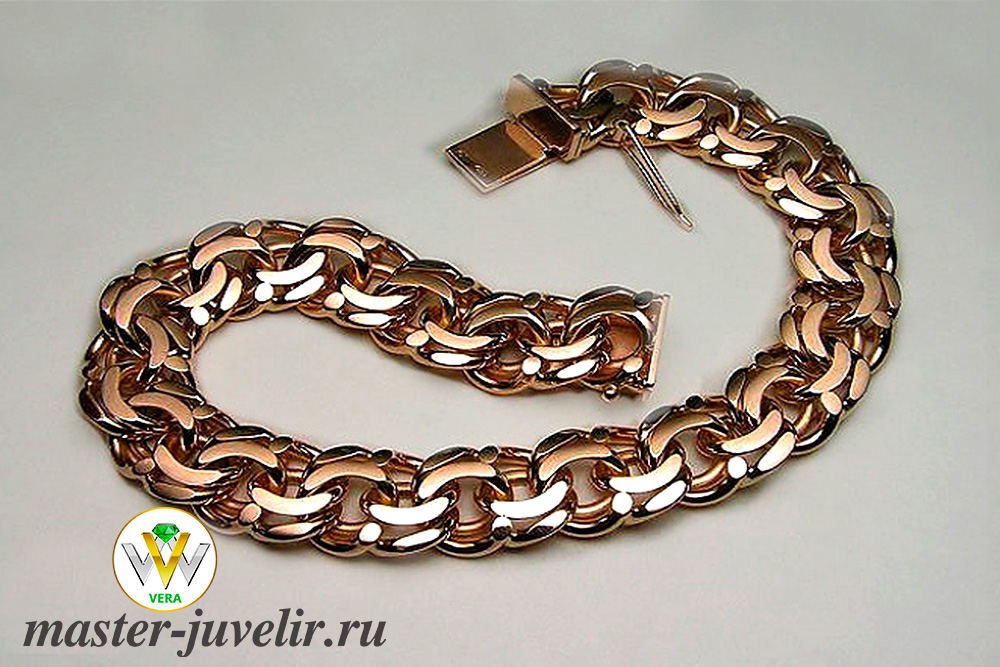 Золотой браслет мужской бисмарк на заказ или купить в интернет магазине вМоскве, заказать в ювелирной мастерской